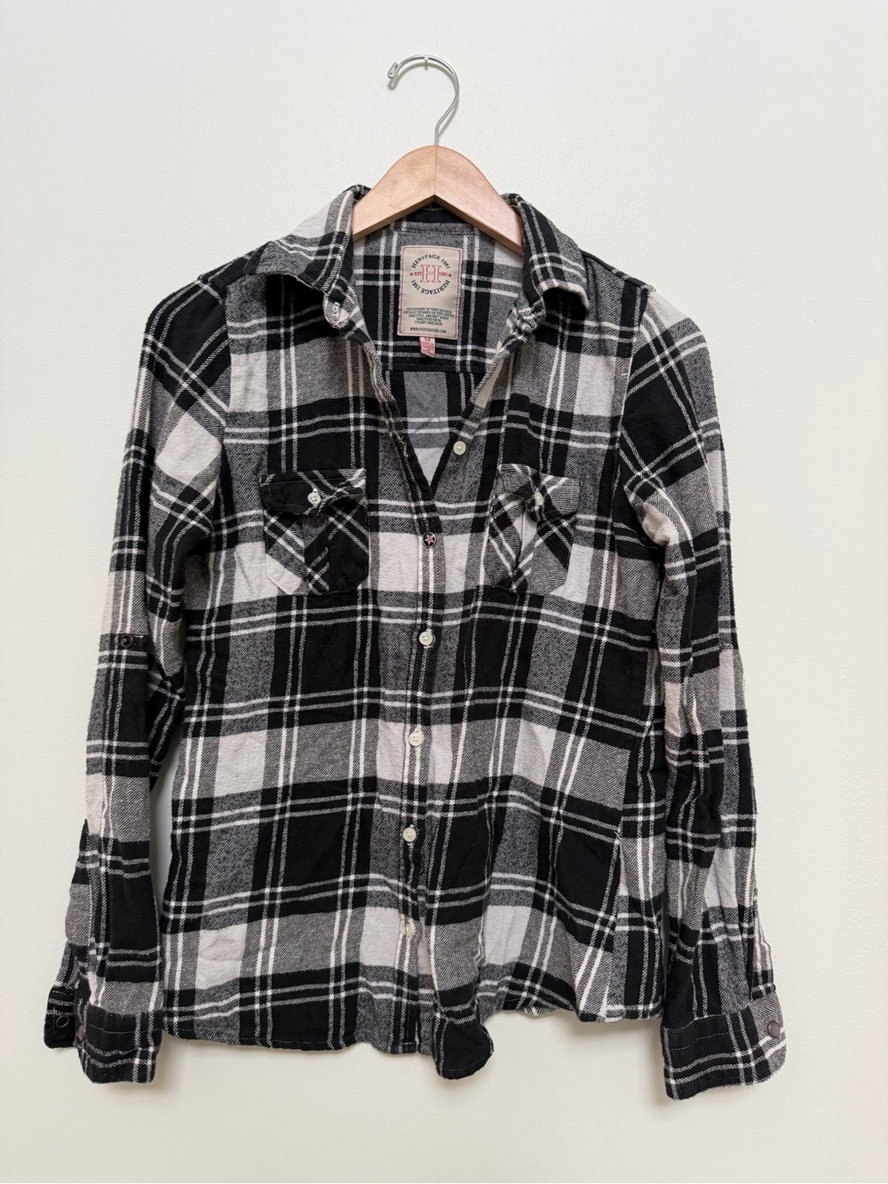 Heritage Black & White Plaid Button-Up Shirt